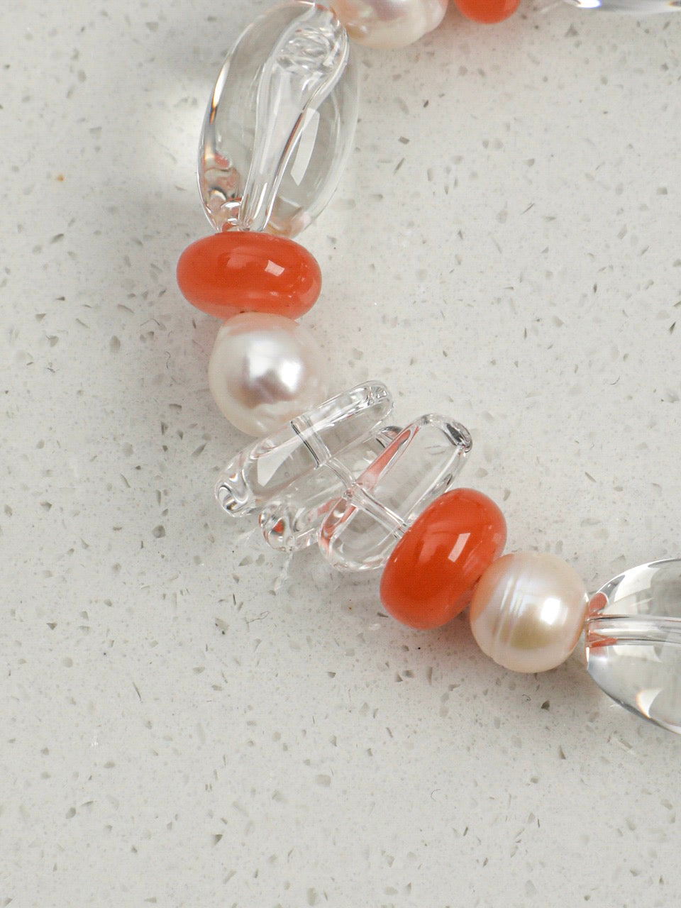 CRIMSON VINE Clear Quartz & Red Agate Bracelet — SITU mineral jewelry detail