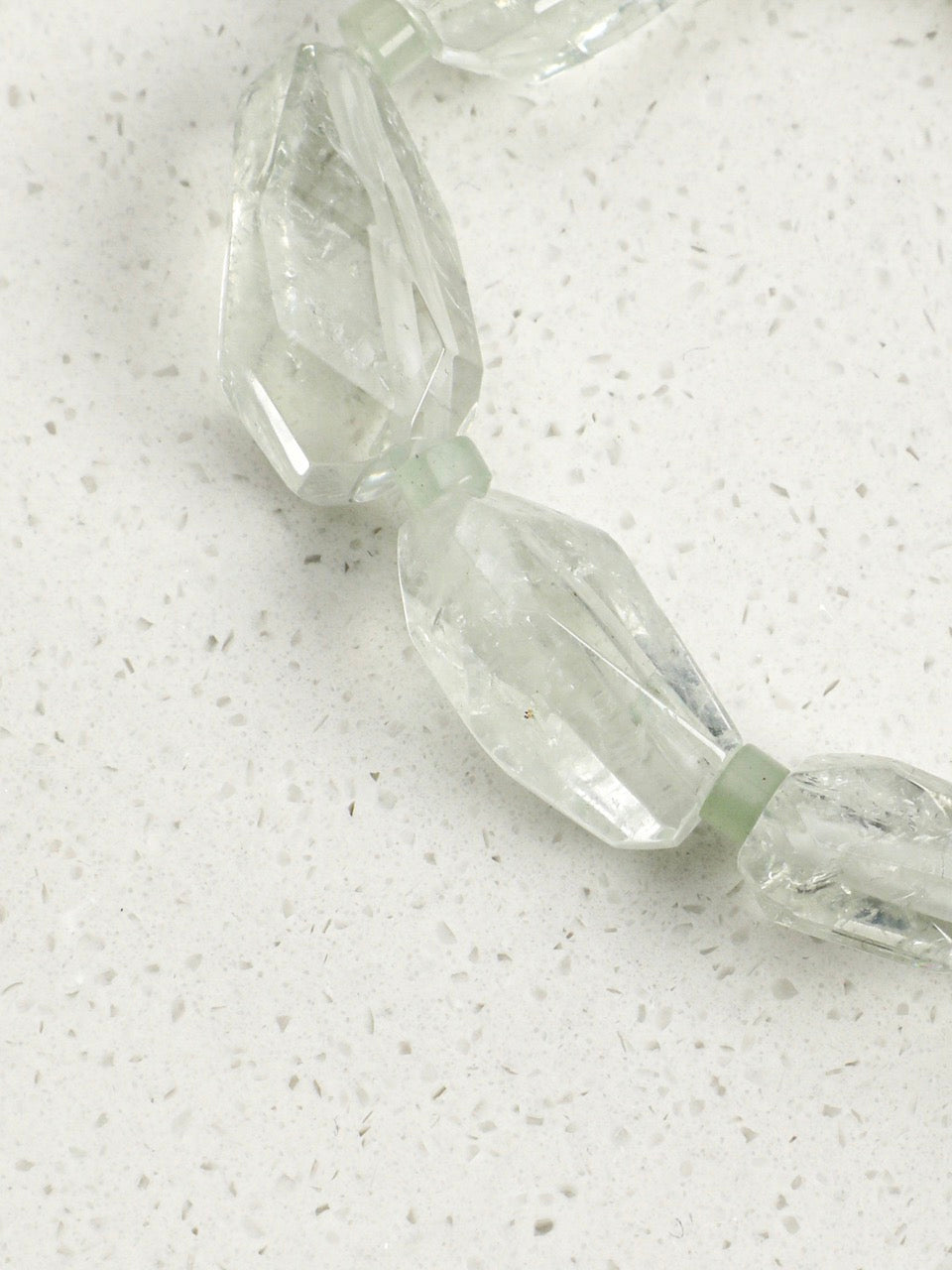 LEMON VINE Green Quartz & Prehnite Bracelet — SITU mineral jewelry detail