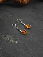 AMBER ARC Faceted Citrine Earrings — SITU mineral jewelry detail