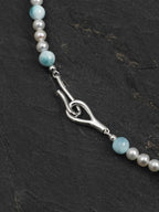CYAN RIVER Larimar & Crystal Necklace — SITU mineral jewelry detail