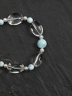CYAN RIVER Larimar & Quartz Bracelet — SITU mineral jewelry detail
