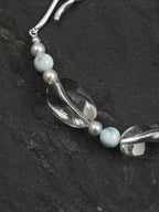 CYAN RIVER Larimar & Quartz Bracelet — SITU mineral jewelry detail