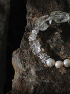 MOSS & ICE Green Crystal & Pearl Bracelet — SITU mineral jewelry detail