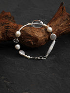 STARK WAVE Clear Quartz & Pearl Bracelet — SITU mineral jewelry detail