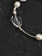 STARK WAVE Clear Quartz & Pearl Bracelet — SITU mineral jewelry detail