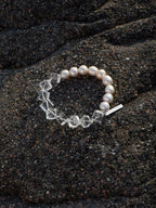 FROST MATRIX Pearl & Clear Quartz Bracelet — SITU mineral jewelry detail