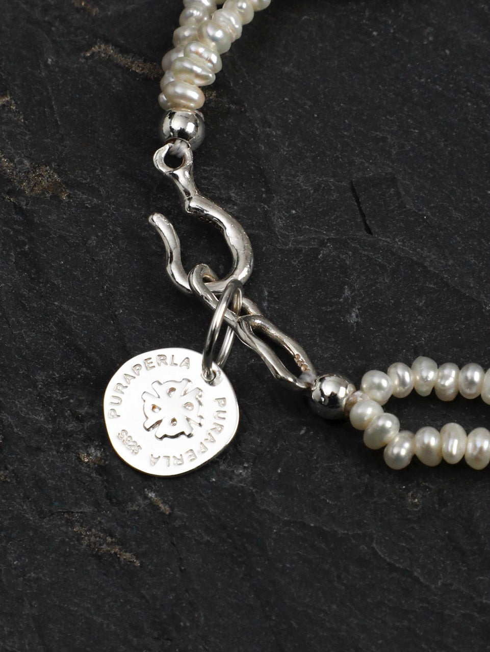 SURF STACK Baroque Pearl & Clear Quartz Bracelet — SITU mineral jewelry detail