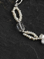 SURF STACK Baroque Pearl & Clear Quartz Bracelet — SITU mineral jewelry detail