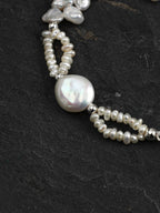 SURF STACK · Baroque Pearl & Clear Quartz Bracelet
