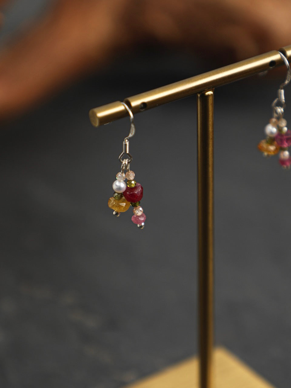 IRIS VINE Mixed Gemstone Earrings — SITU mineral jewelry detail