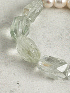 MOSS & ICE Green Crystal & Pearl Bracelet — SITU mineral jewelry detail