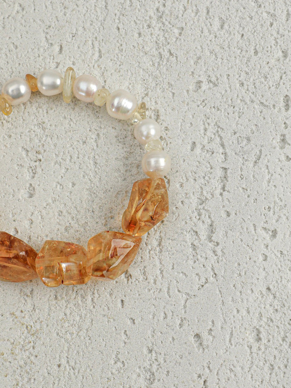 AMBER SURGE Citrine & Pearl Bracelet — SITU mineral jewelry detail