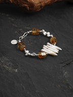 AMBER VINE Citrine & Baroque Pearl Bracelet — SITU mineral jewelry detail