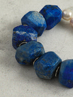 DEEP REALM Lapis Lazuli & Pearl Bracelet — SITU mineral jewelry detail