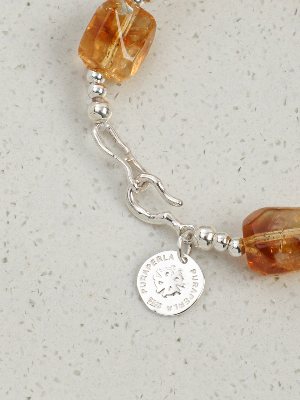 AMBER VINE Citrine & Baroque Pearl Bracelet — SITU mineral jewelry detail