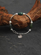 MOSS ROCK Moss Agate & Pearl Bracelet — SITU mineral jewelry detail