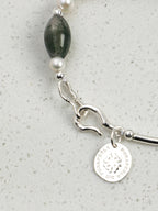 MOSS ROCK Moss Agate & Pearl Bracelet — SITU mineral jewelry detail