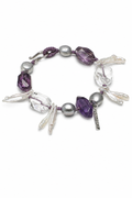 VIOLET SURGE Amethyst & Baroque Pearl Bracelet by SITU — natural stone sterling silver jewelry