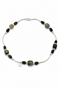 FOREST ROCK Phantom Quartz & Moss Agate Necklace by SITU — natural stone sterling silver jewelry