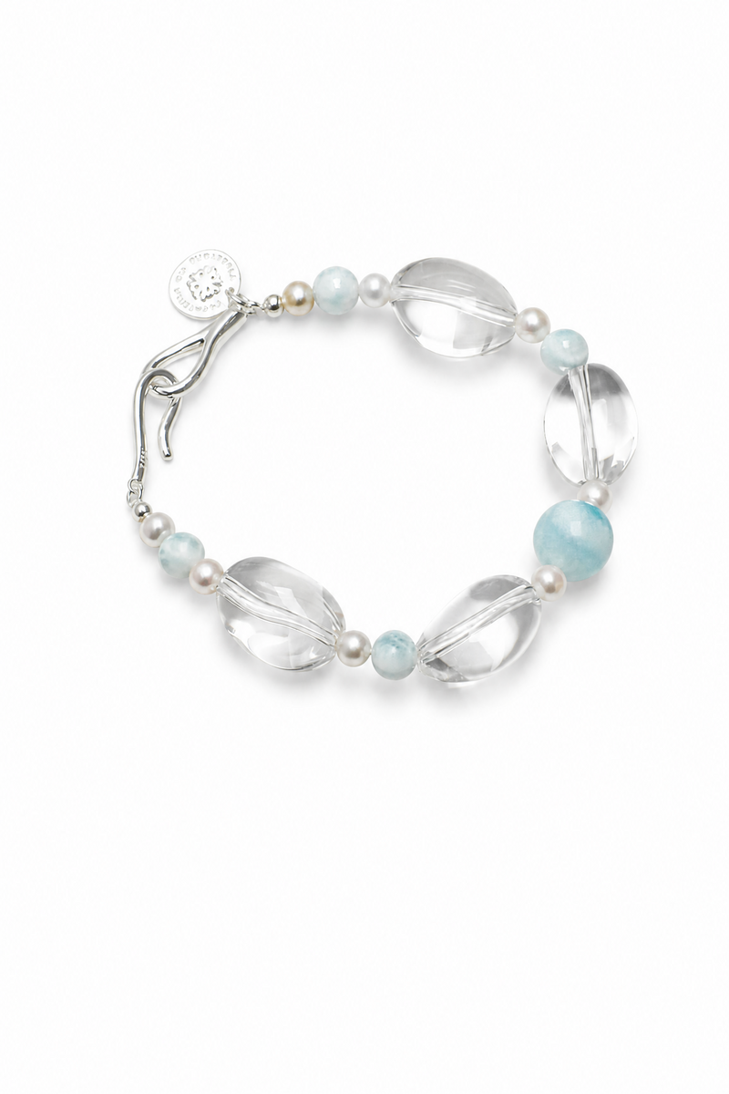 CYAN RIVER · Larimar & Quartz Bracelet