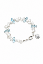 LUCENT RIPPLE Blue Topaz & Pearl Bracelet by SITU — natural stone sterling silver jewelry