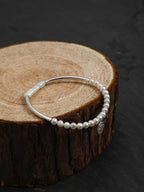 LUNAR CIRCLE · Pearl & Silver Tube Bracelet