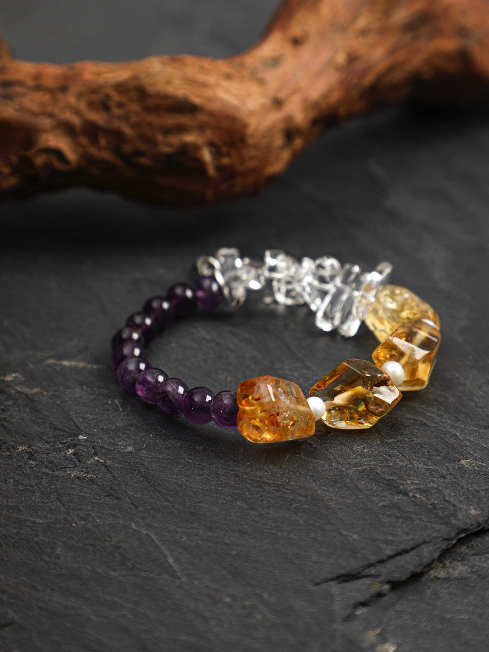 VIOLET GLOW · Citrine & Amethyst Bracelet