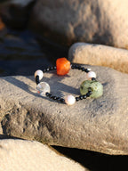 EMERALD & OBSIDIAN GLOW Multi-Stone Bracelet — SITU mineral jewelry detail