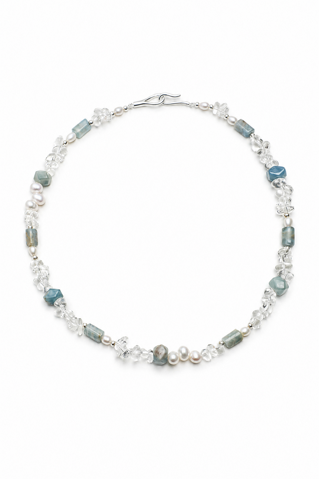 GLACIAL TIDE Dumortierite & Pearl Necklace by SITU — natural stone sterling silver jewelry