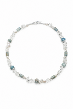 GLACIAL TIDE Dumortierite & Pearl Necklace by SITU — natural stone sterling silver jewelry