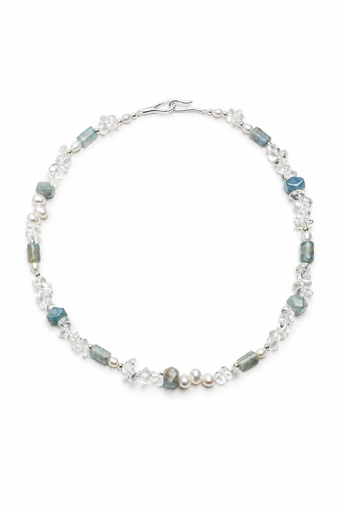 GLACIAL TIDE Dumortierite & Pearl Necklace by SITU — natural stone sterling silver jewelry
