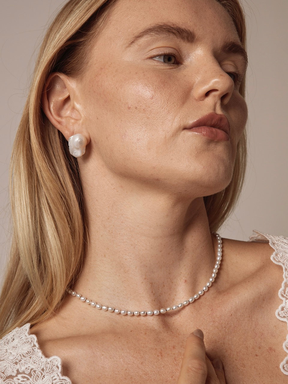FISHTAIL TIDE · Baroque Pearl Stud Earrings