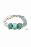 AZURE SURGE Amazonite & Moonstone Bracelet by SITU — natural stone sterling silver jewelry