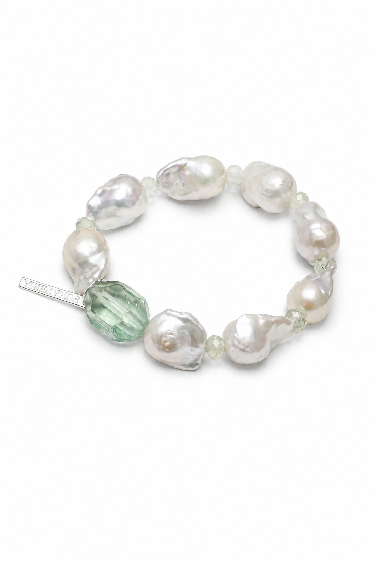 MIST SURGE Fluorite & Pearl Bracelet by SITU — natural stone sterling silver jewelry