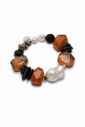 CRIMSON PULSE Red Agate & Pearl Bracelet by SITU — natural stone sterling silver jewelry