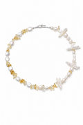 GOLDEN HARVEST Citrine & Baroque Pearl Necklace by SITU — natural stone sterling silver jewelry