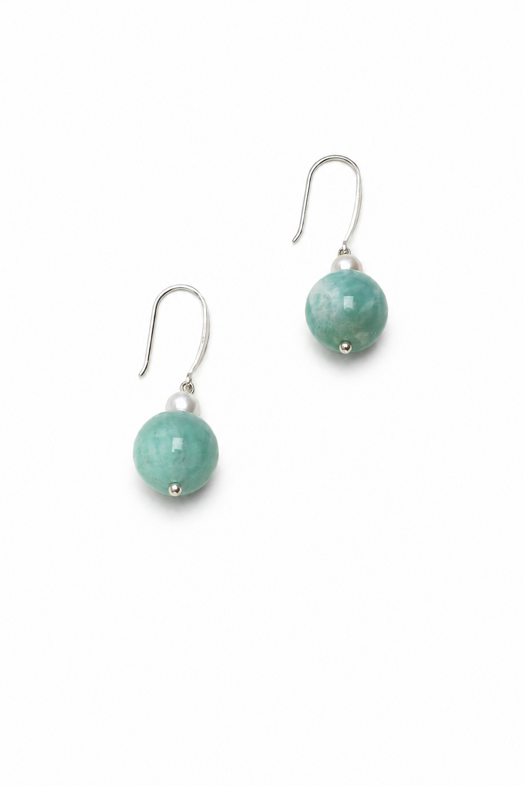 AMAZON DROP Amazonite Sphere Earrings by SITU — natural stone sterling silver jewelry