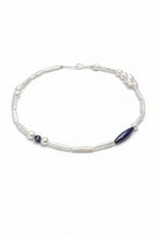 DEEP TIDAL MARK Lapis & Pearl Necklace by SITU — natural stone sterling silver jewelry