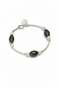 MOSS ROCK Moss Agate & Pearl Bracelet by SITU — natural stone sterling silver jewelry