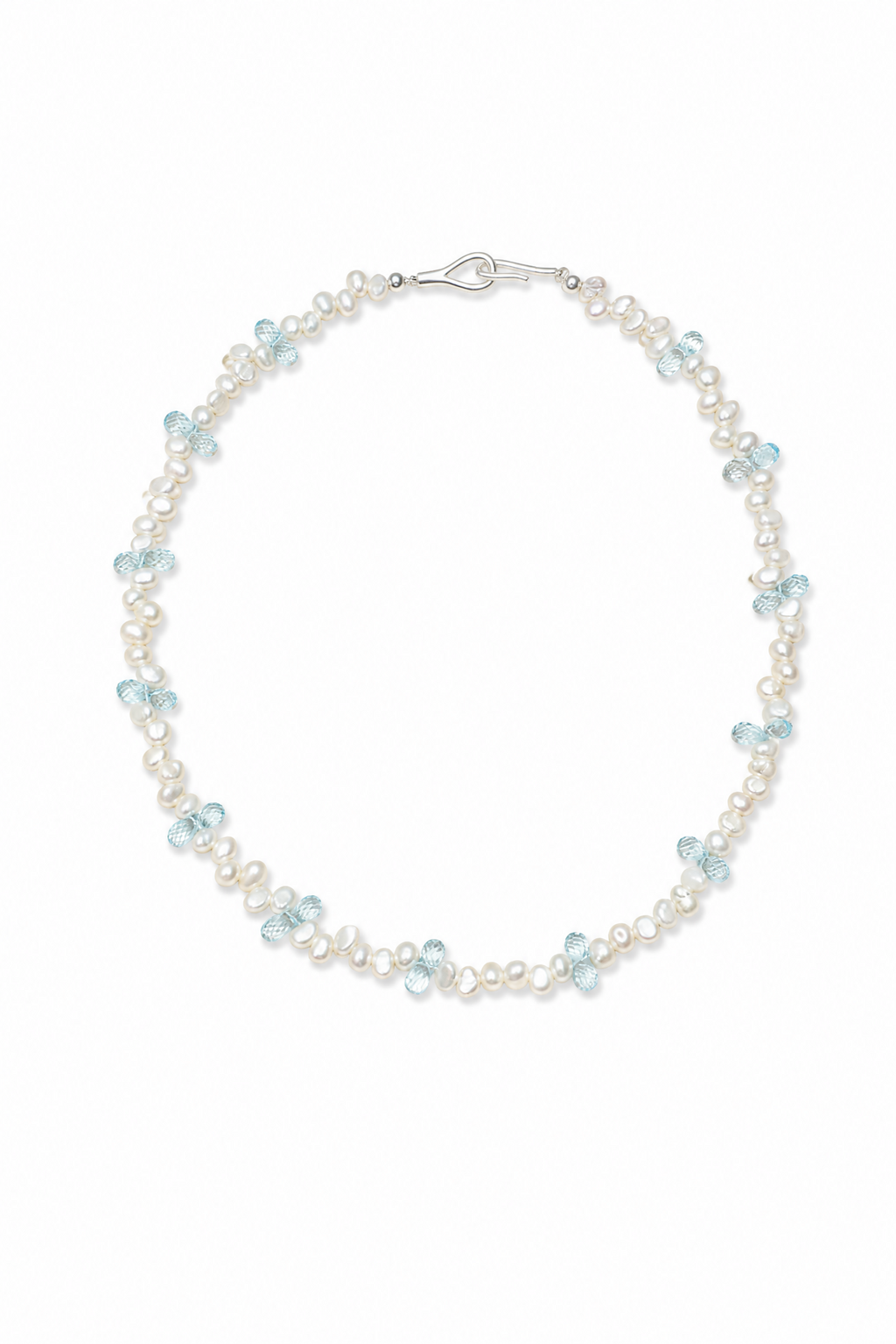 LUCENT TIDE Blue Topaz & Pearl Necklace by SITU — natural stone sterling silver jewelry