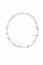 LUCENT TIDE Blue Topaz & Pearl Necklace by SITU — natural stone sterling silver jewelry