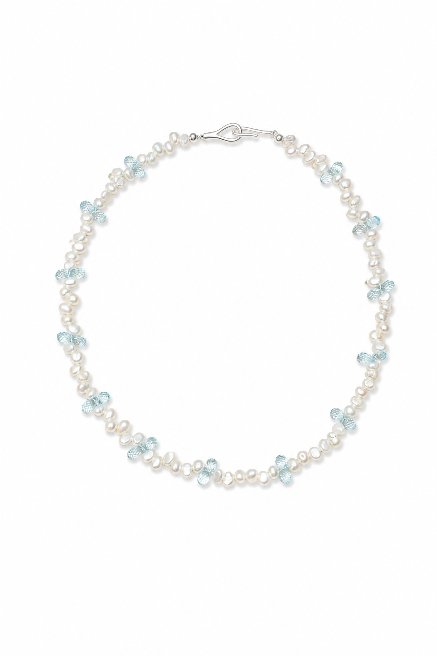 LUCENT TIDE Blue Topaz & Pearl Necklace by SITU — natural stone sterling silver jewelry