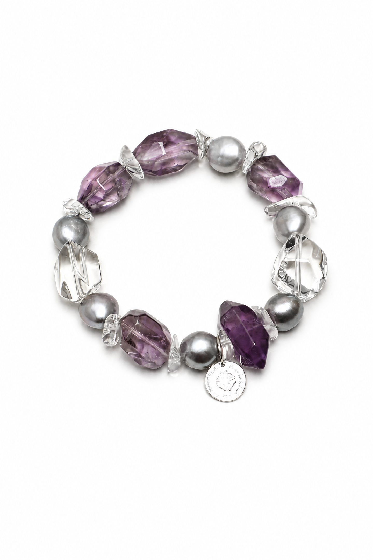 FROST SURGE Amethyst & Crystal Bracelet by SITU — natural stone sterling silver jewelry