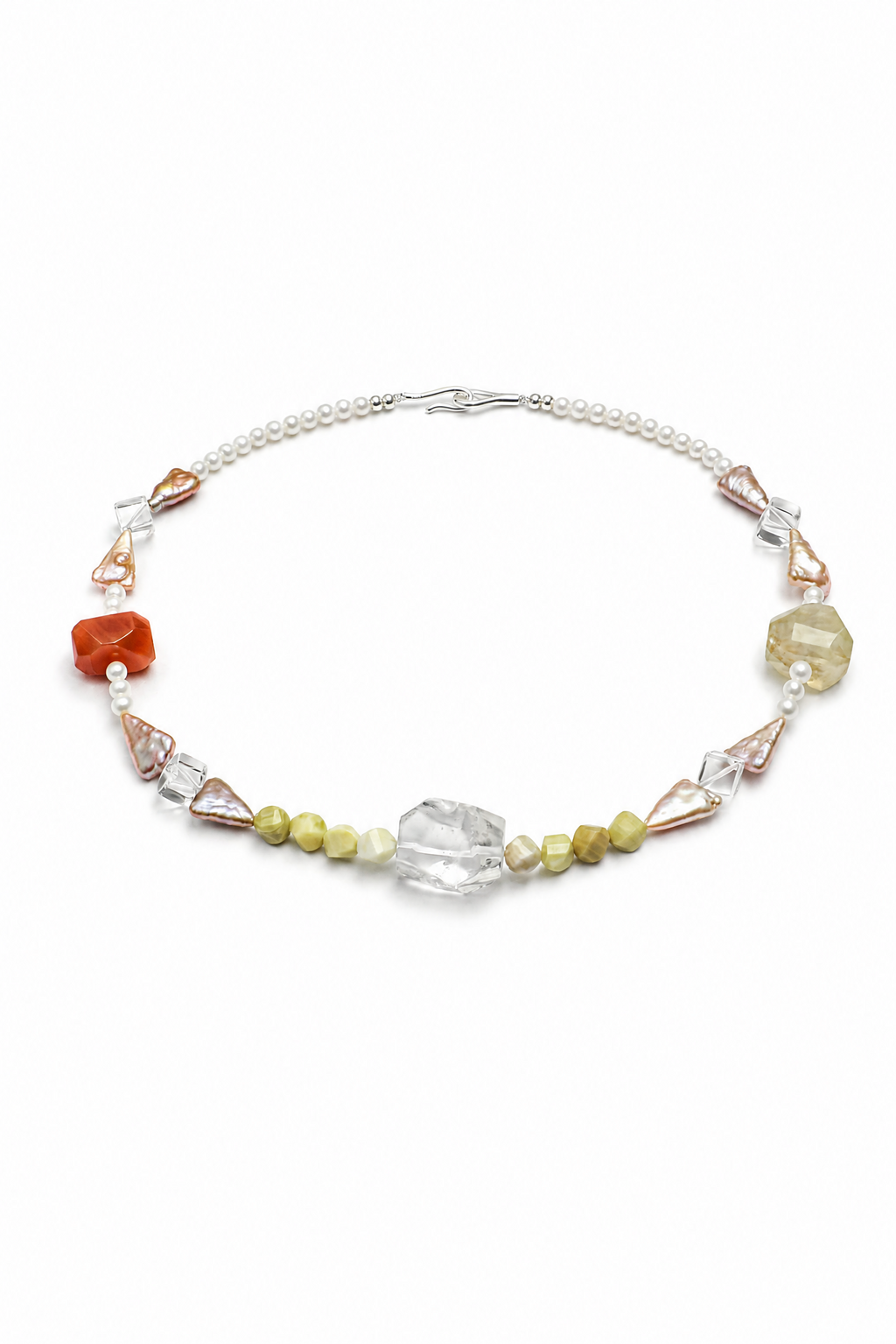 DAWN CRAG Baroque Pearl & Citrine Necklace by SITU — natural stone sterling silver jewelry