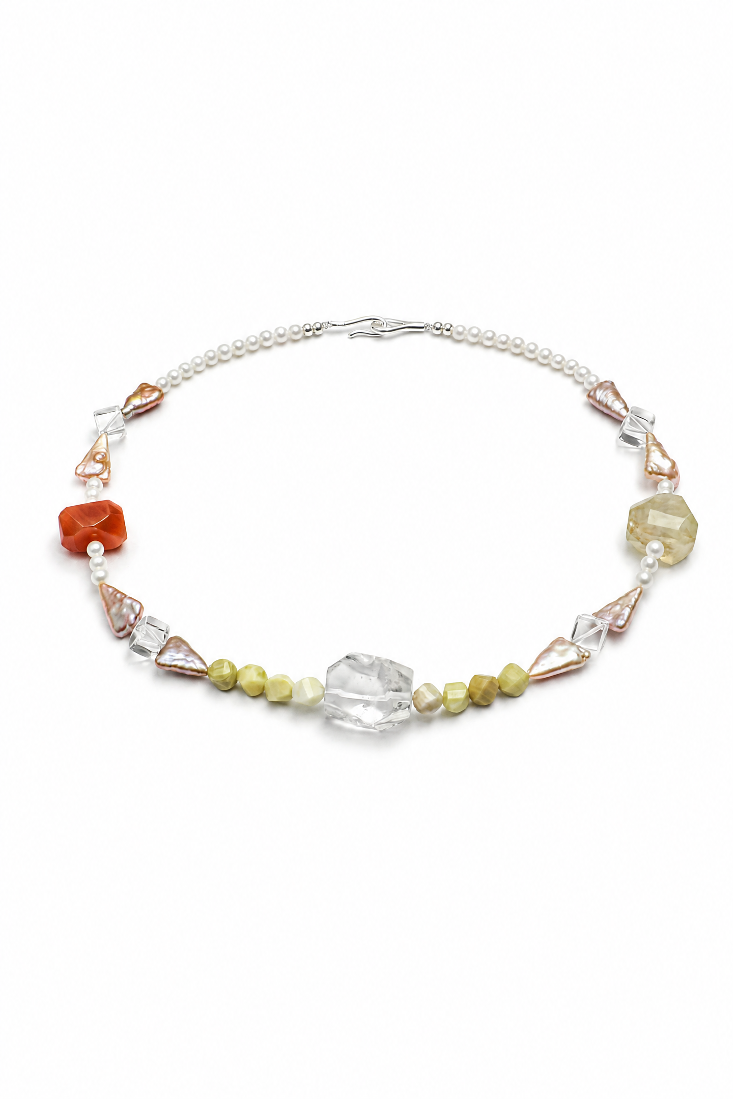 DAWN CRAG Baroque Pearl & Citrine Necklace by SITU — natural stone sterling silver jewelry