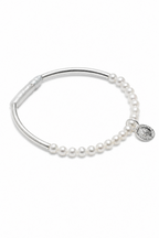 LUNAR CIRCLE Pearl & Silver Tube Bracelet by SITU — natural stone sterling silver jewelry