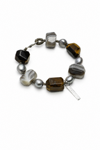 GLOWING CORE Tiger's Eye & Grey Pearl Bracelet by SITU — natural stone sterling silver jewelry