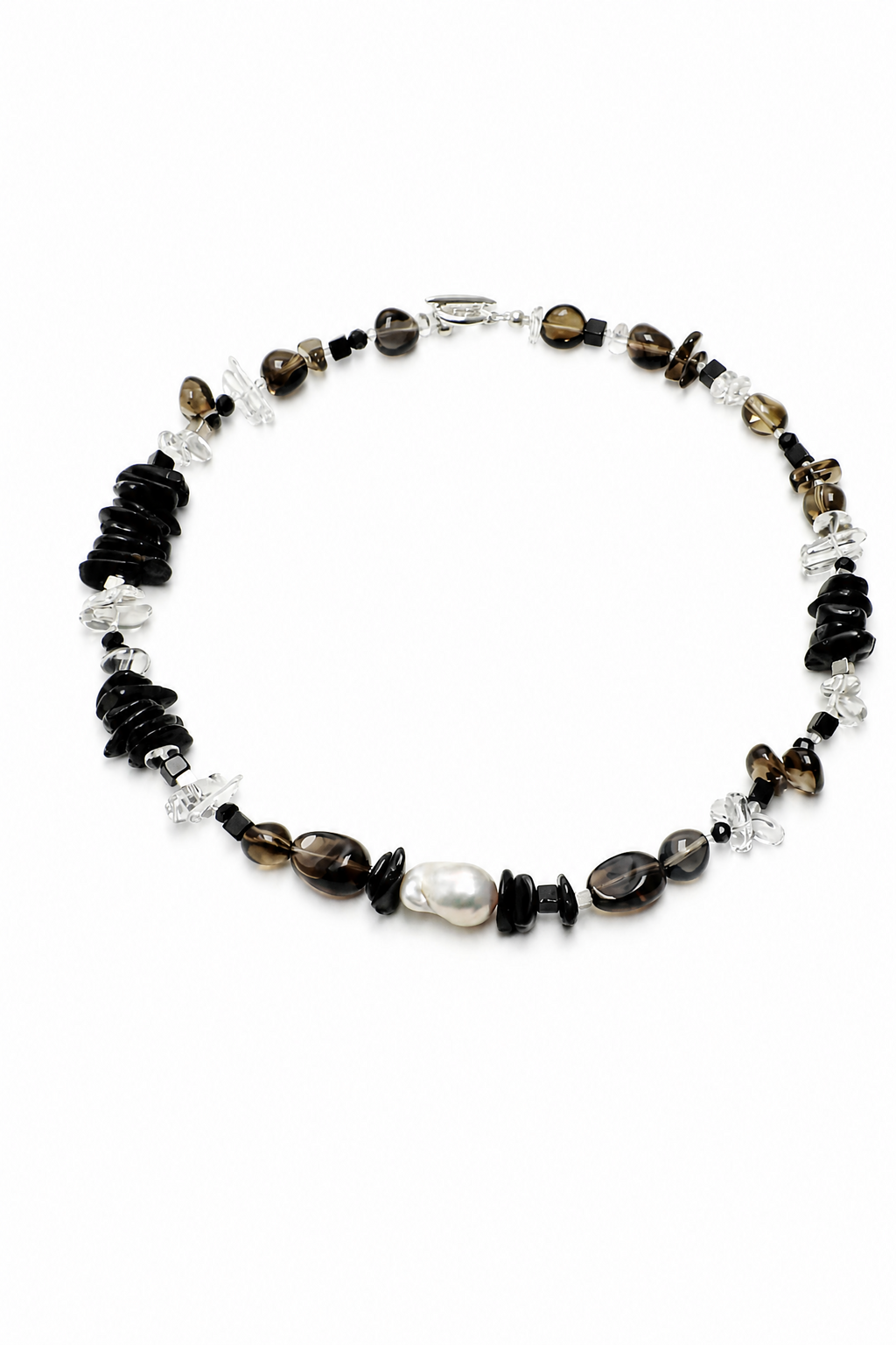 SMOKY ORDER Quartz & Tourmaline Necklace by SITU — natural stone sterling silver jewelry