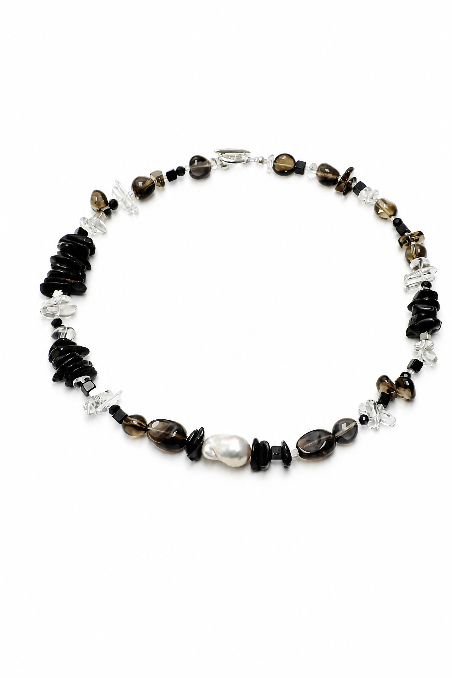 SMOKY ORDER Quartz & Tourmaline Necklace by SITU — natural stone sterling silver jewelry