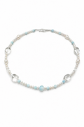 CYAN RIVER Larimar & Crystal Necklace by SITU — natural stone sterling silver jewelry